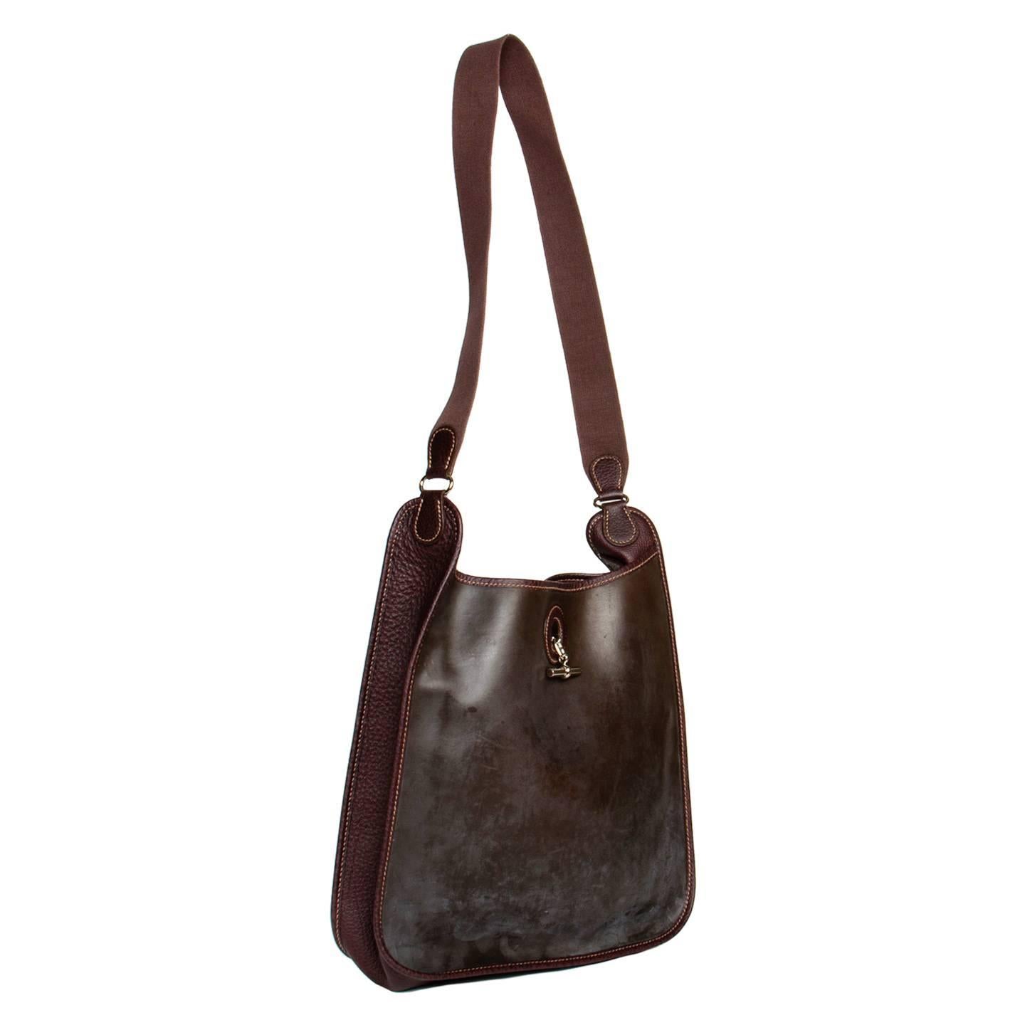 Black Hermès Brown Eco Leather Bag For Sale