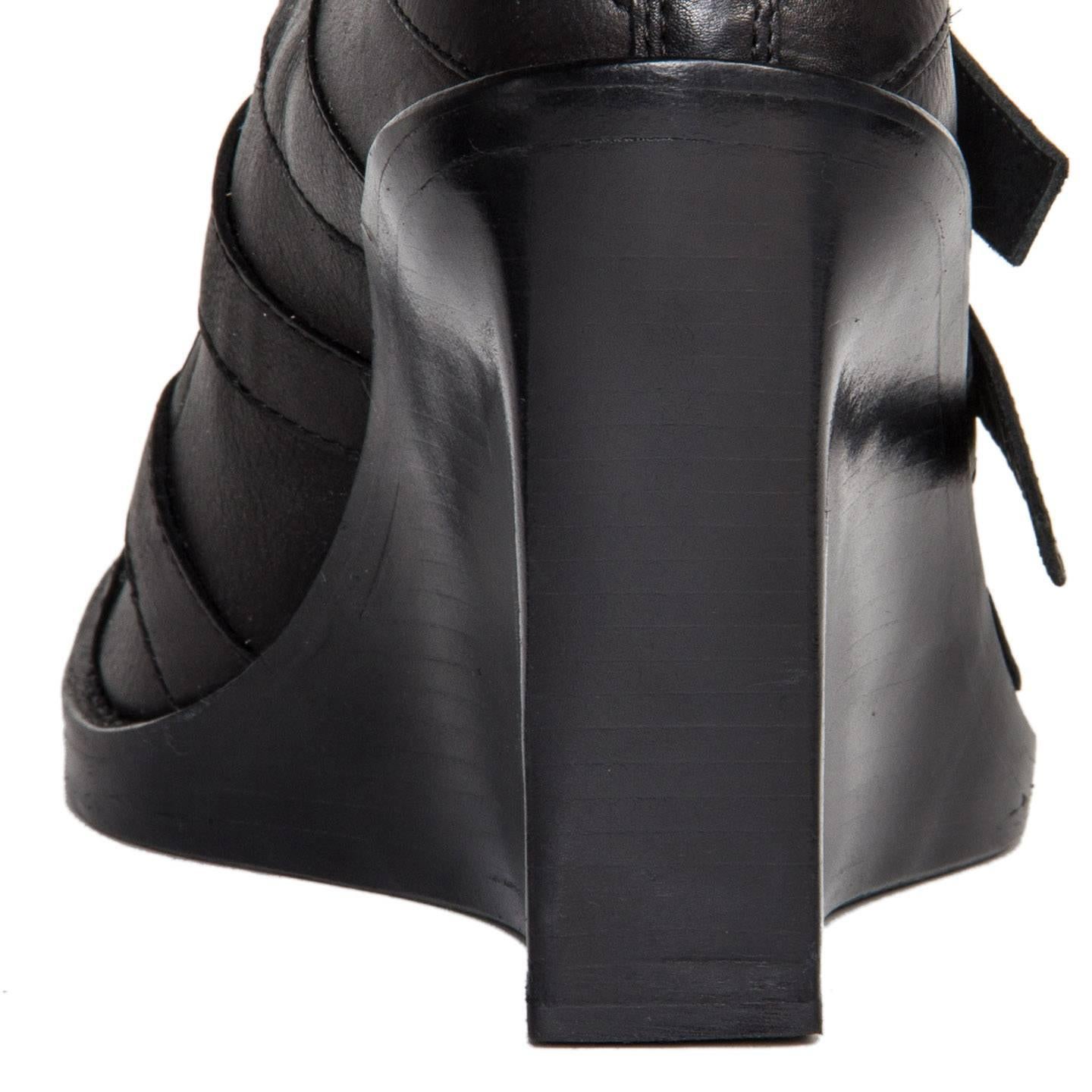 Ann Demeulemeester Black Open Front Ankle Boots 1