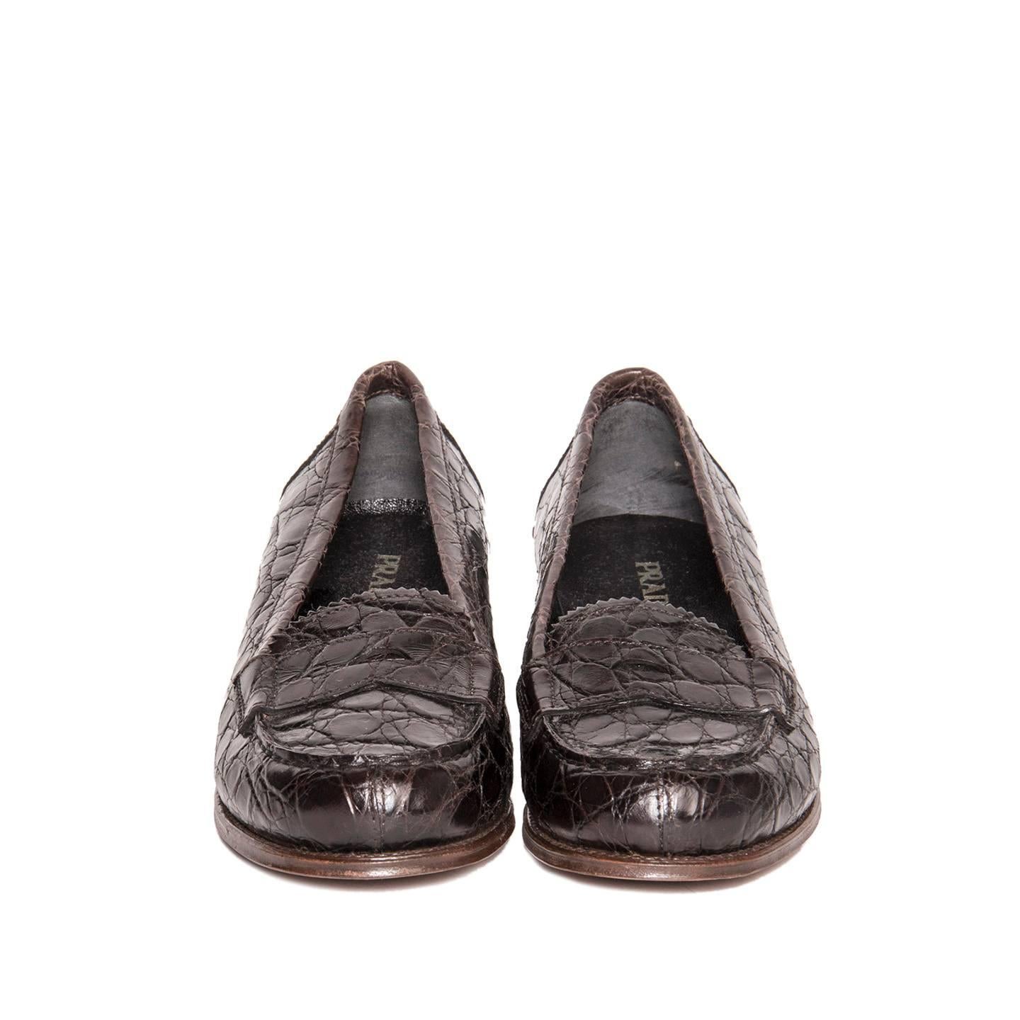 prada crocodile loafers