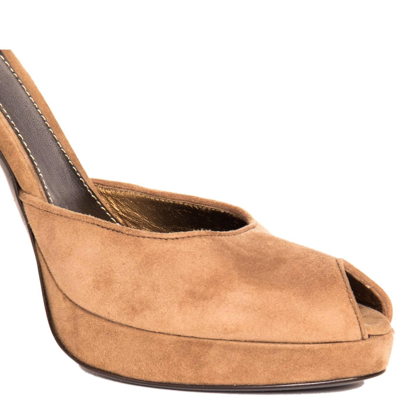 Women's Prada Warm Brown Suede Platform