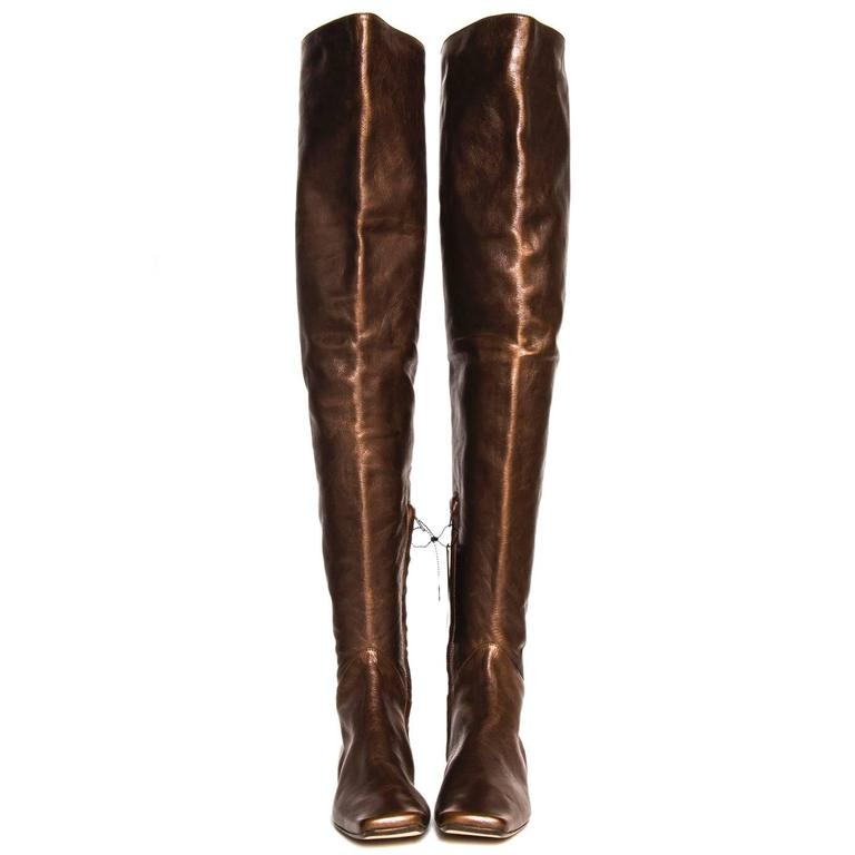 Marni Brown Thigh High Boots For Sale at 1stDibs