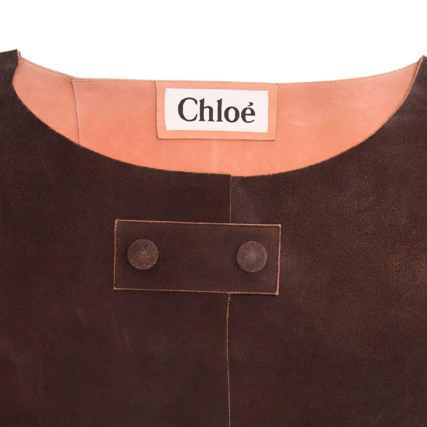 Women's Chloe' Brown & Orange Suede Coat For Sale
