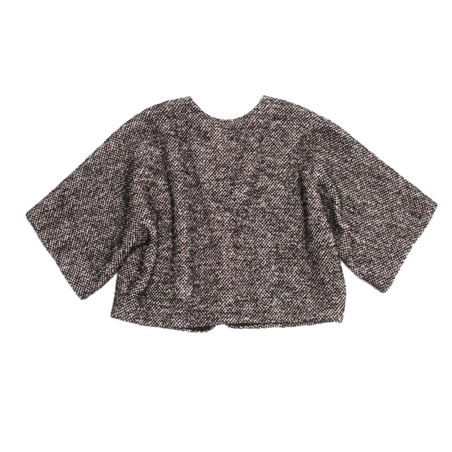 Lanvin Grey Tweed Cropped Jacket In New Condition For Sale In Brooklyn, NY