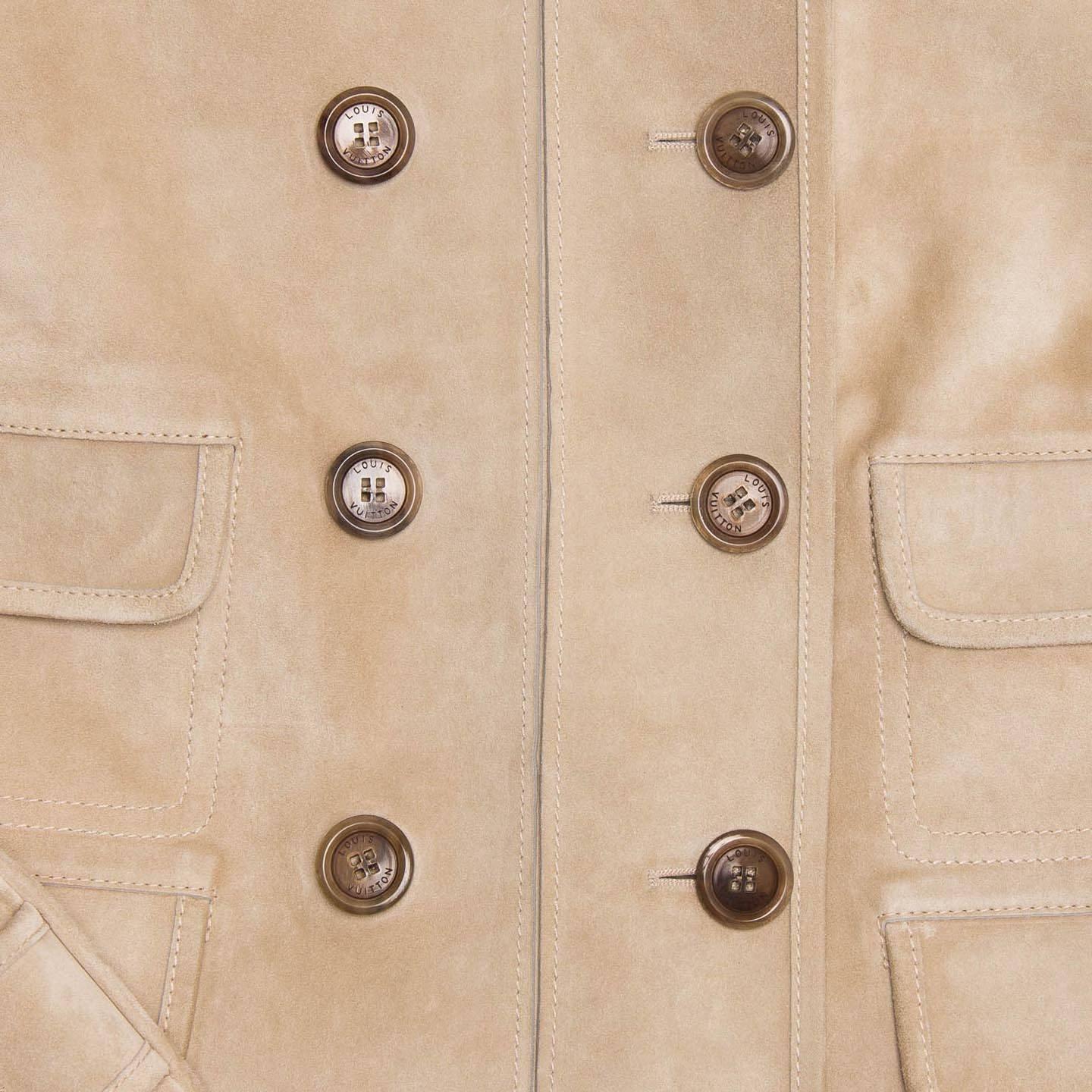 Women's Louis Vuitton Tan Suede Cropped Jacket For Sale