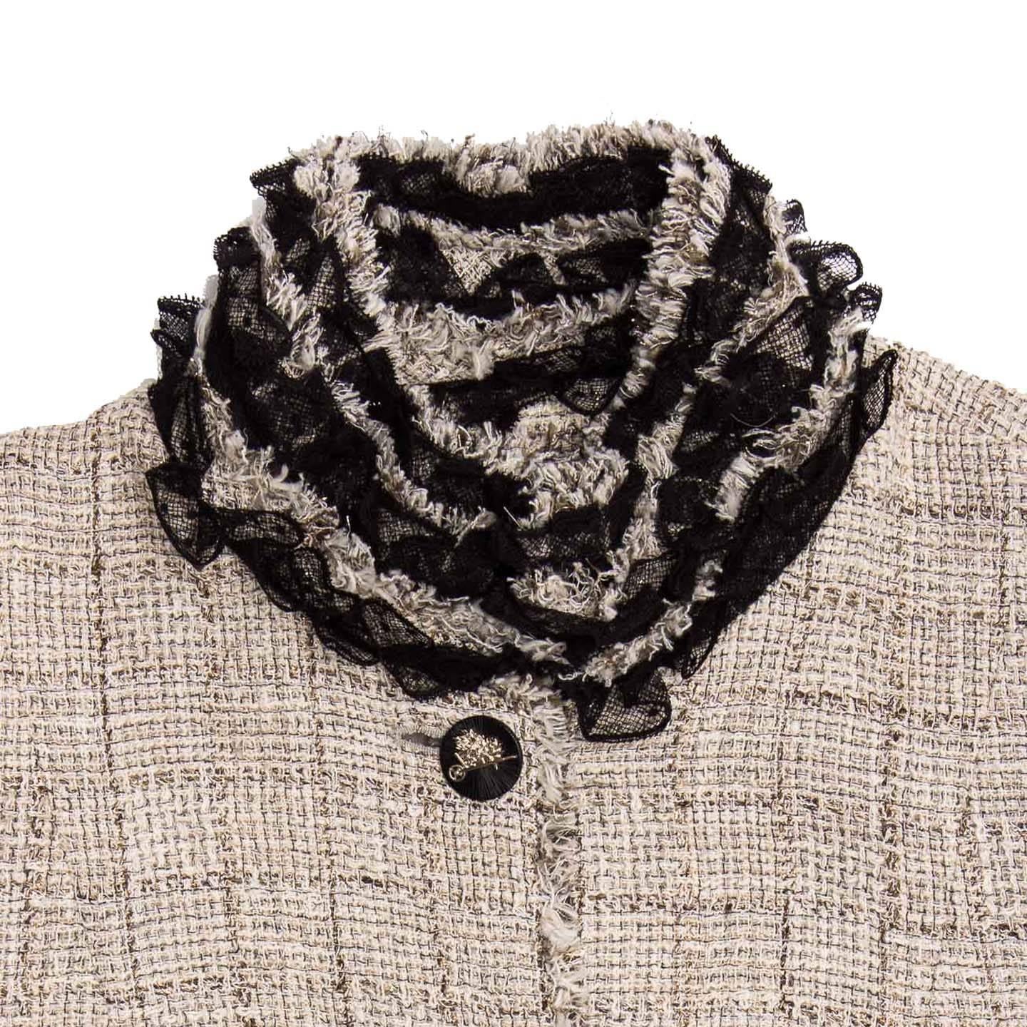 Chanel Beige Cotton & Lace Jacket 1