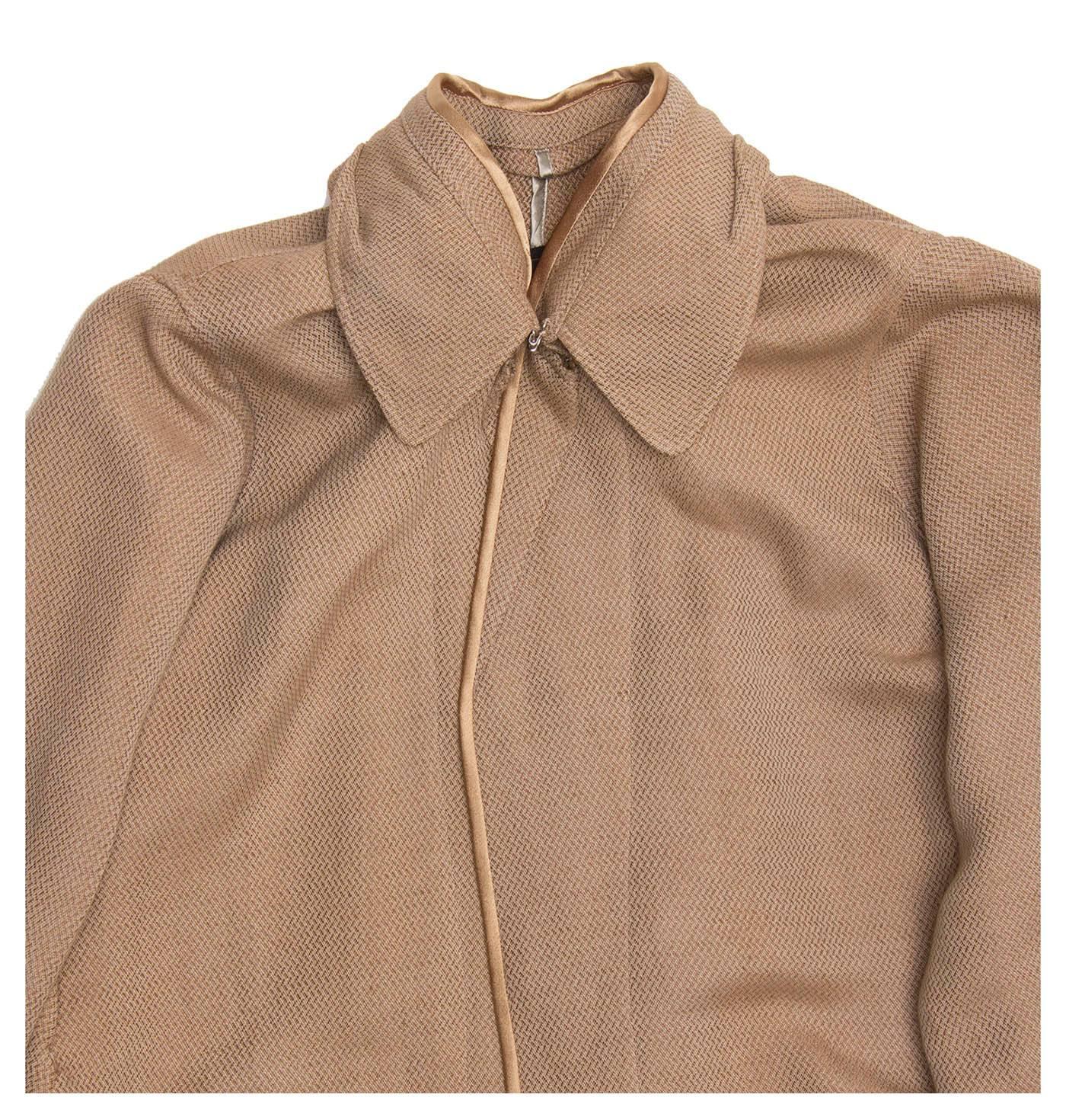 Brown Undercover Bronze & Beige Woven Duster Coat For Sale