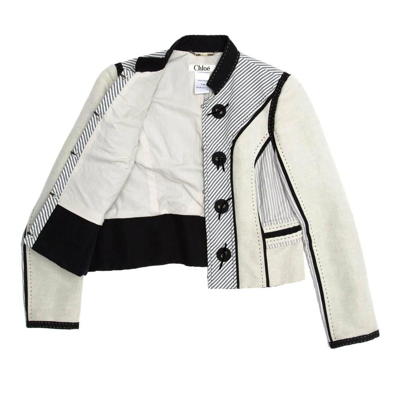 Chloe' Multicolor Cotton and Linen Jacket For Sale at 1stDibs
