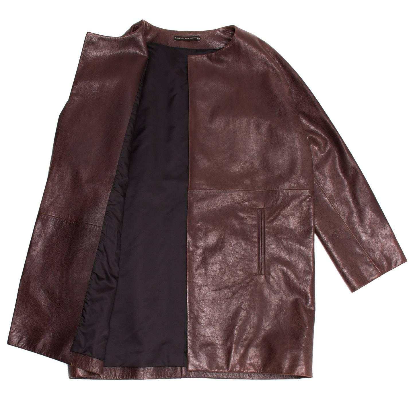 balenciaga brown leather jacket