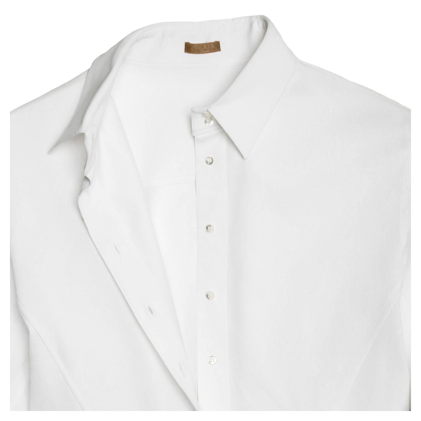 Women's Alaïa White Twill Cotton Shirt