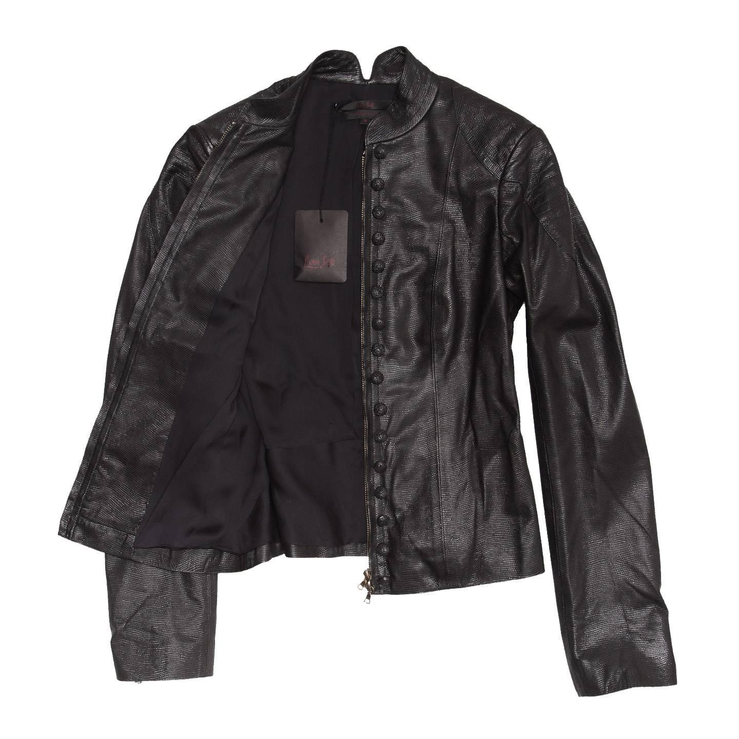 Lwren Scott Black Leather Zip Jacket In New Condition For Sale In Brooklyn, NY