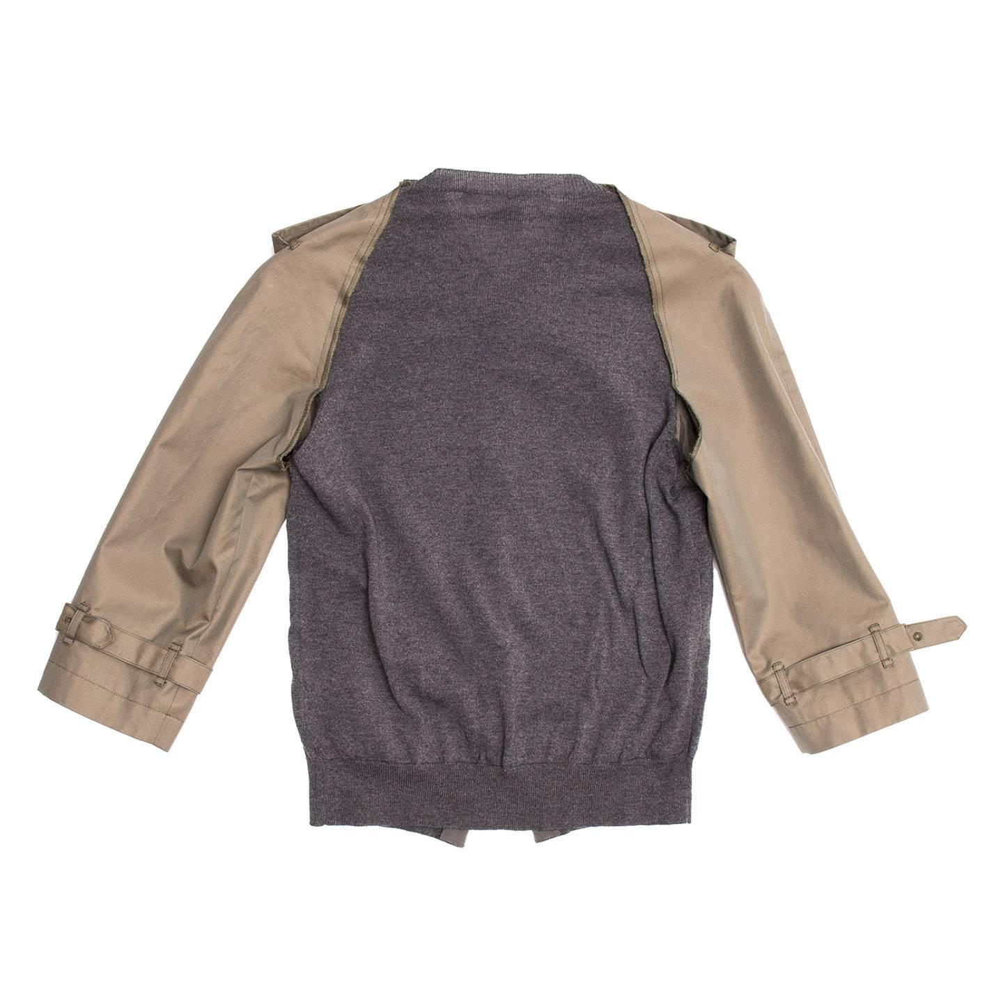 Women's Comme des Garçons Olive & Grey Trench Style Jacket For Sale