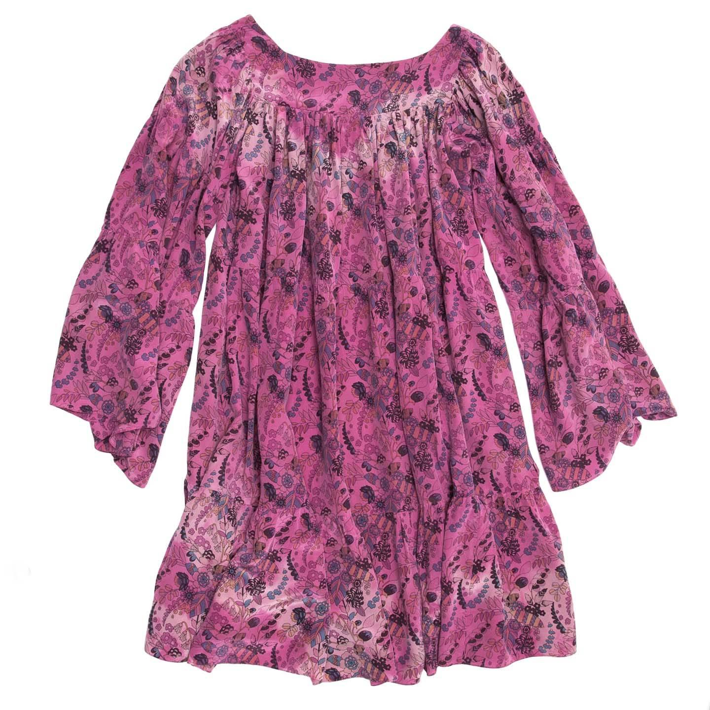 Pink Balmain Fuchsia Silk Short Dress For Sale