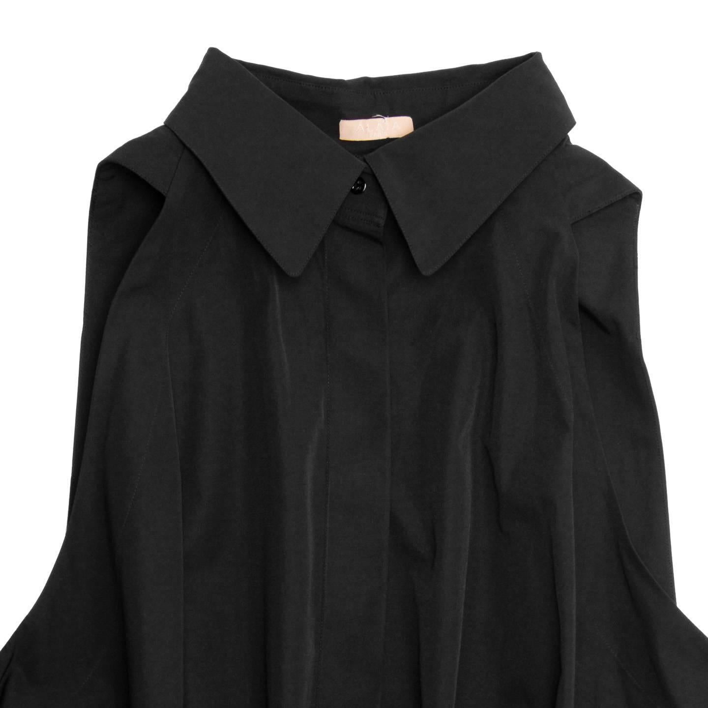 Women's Alaïa Black Cotton Shirt Dress