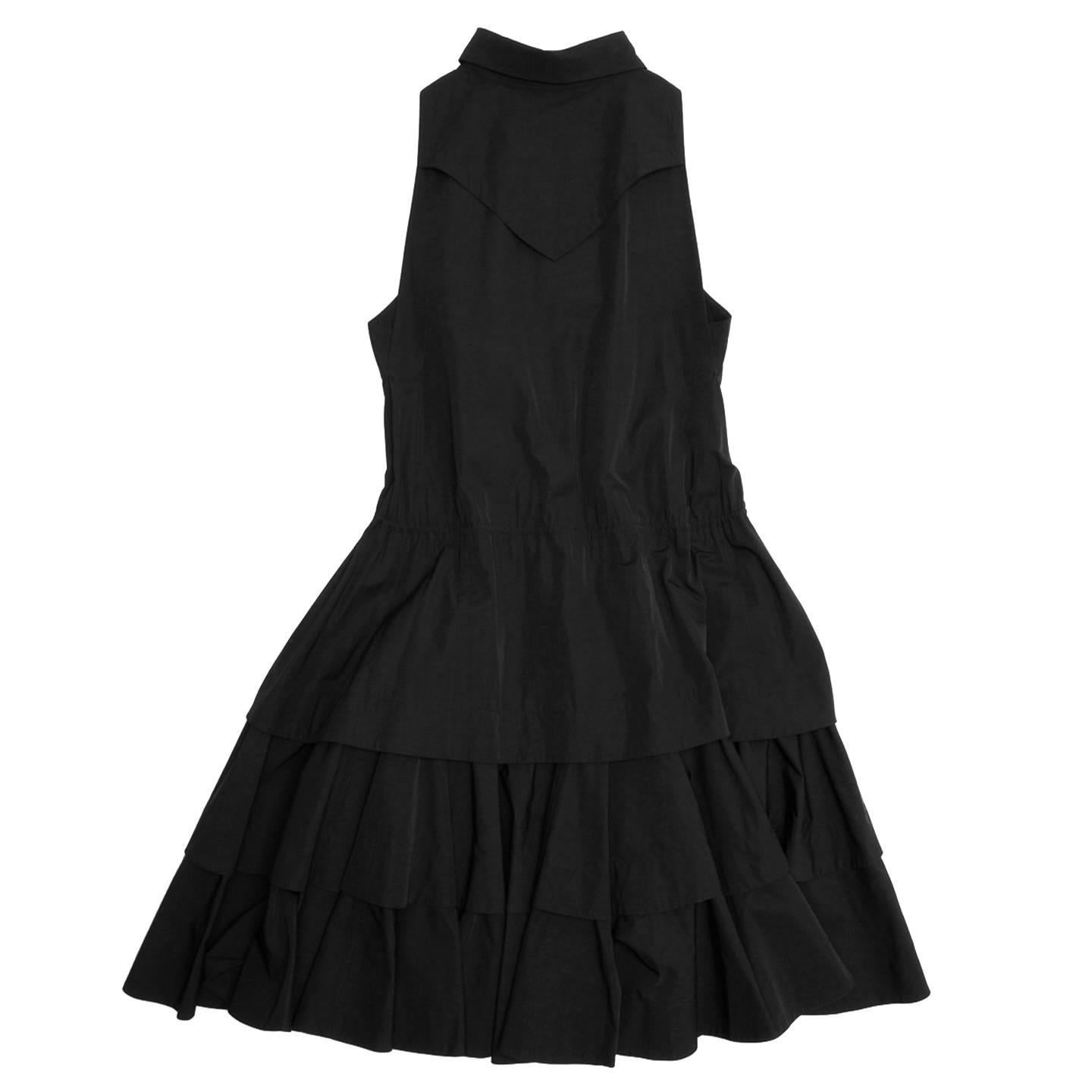Alaïa Black Cotton Shirt Dress In New Condition In Brooklyn, NY