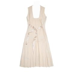 Prada Ivory Cotton Pleated Dress 7