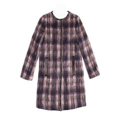 Prada Multicolor Tartan Mohair Coat 2