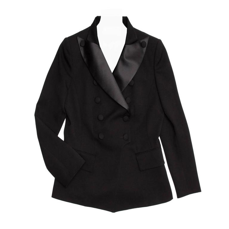 Balmain Black Wool Tuxedo Jacket For Sale at 1stdibs