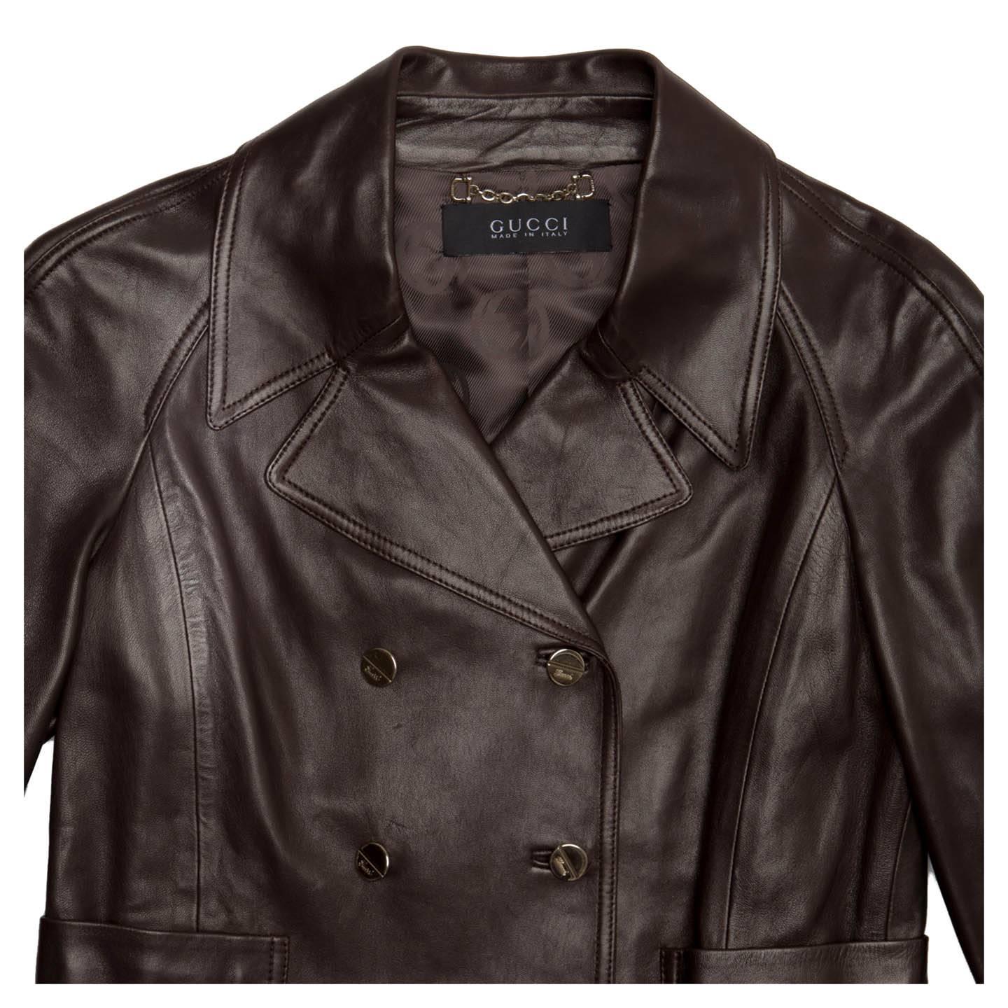 Gucci Sherry Line Color Leather Jacket 567428 Beige 46 *Pen mark on front edge, rubbing main image 0