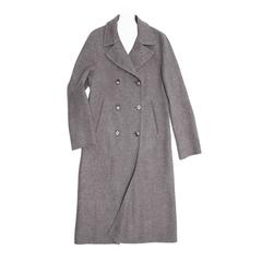 Jil Sander Grey Cashmere Double Breasted Coat