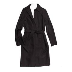 Jil Sander Black Silk Belted Coat