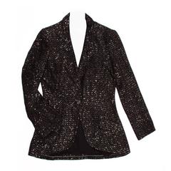 Chanel Black & Gold Sequined Tailored Blazer 12