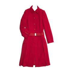 Prada Red Quilted Tailored Coat