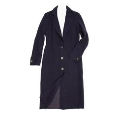 Lanvin Navy Wool Long Coat