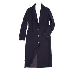 Lanvin Navy Wool Long Coat 1