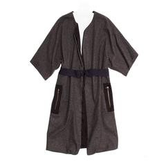 Lanvin Grey Wool Kimono Sleeved Coat 5