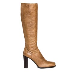 Jil Sander Tan Leather & Shearling Boots