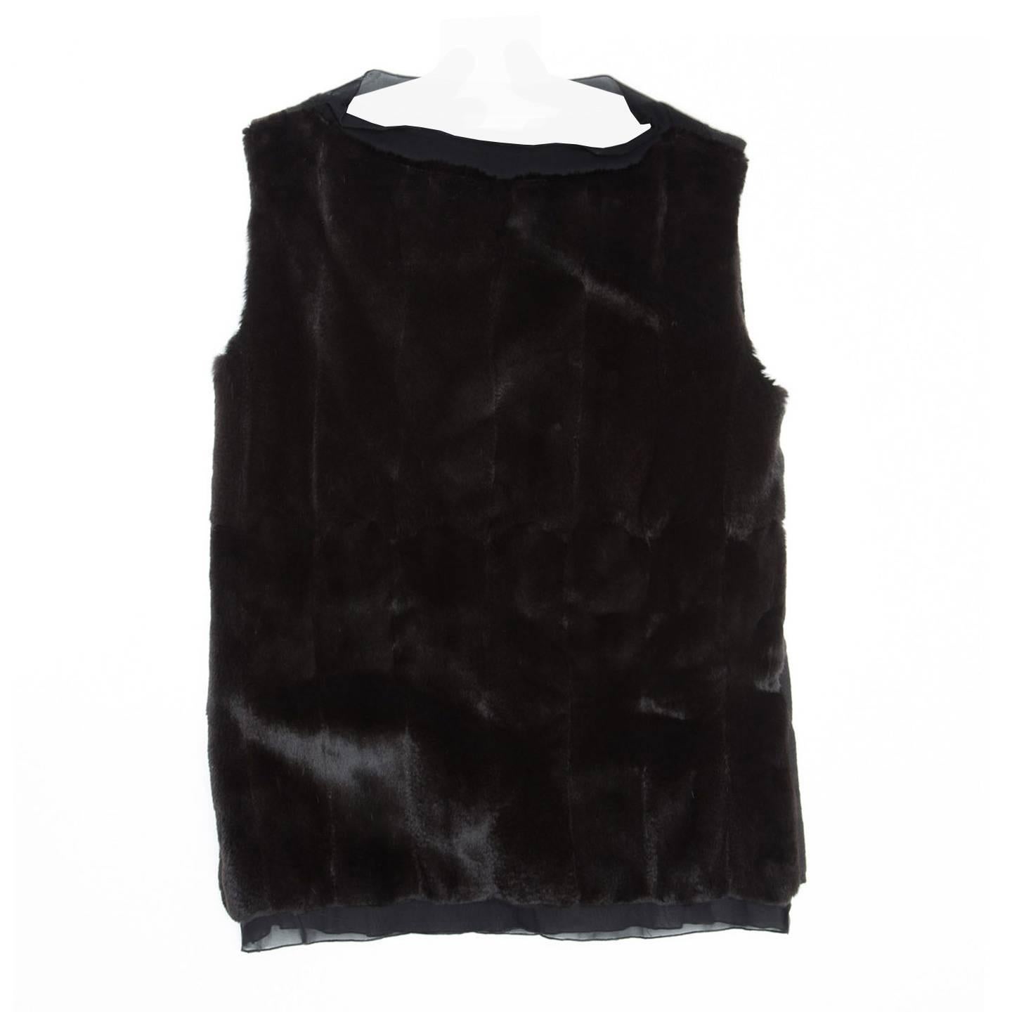 Prada Black Fur & Cashmere Top For Sale