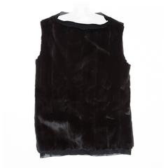 Prada Black Fur & Cashmere Top