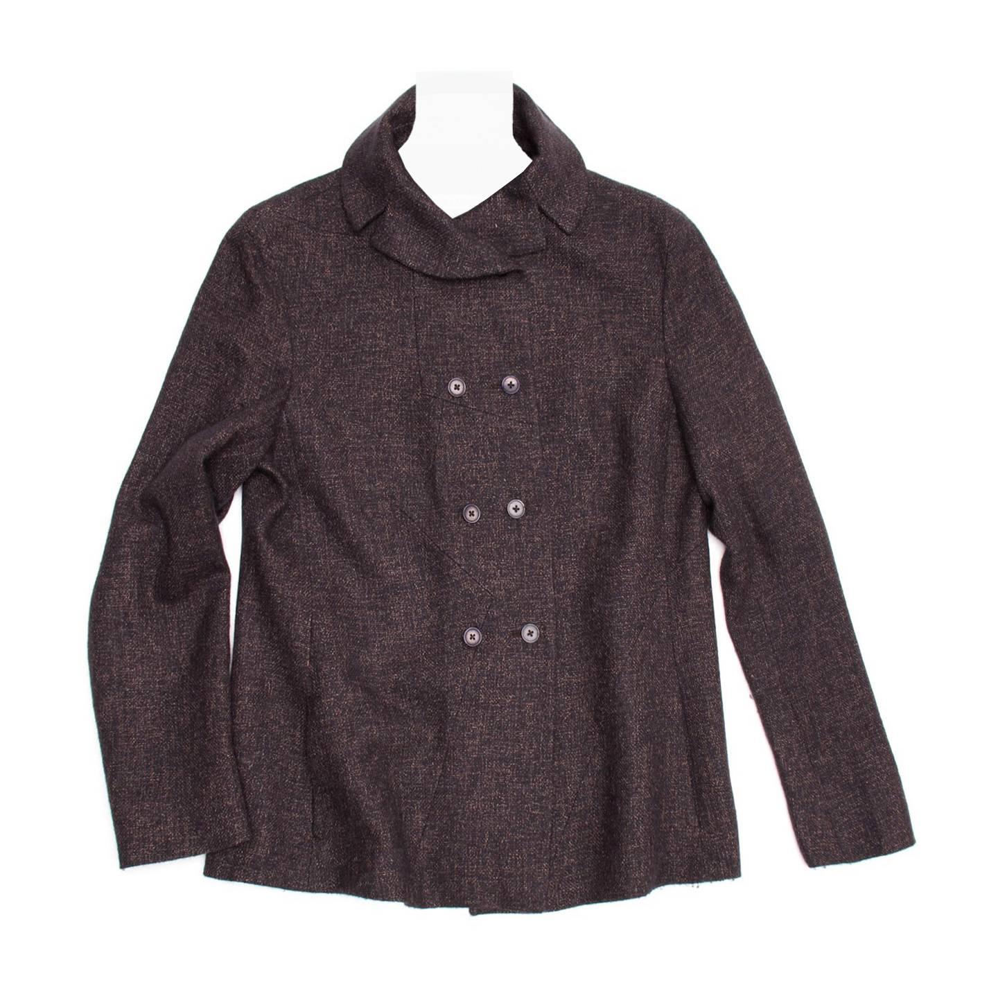 Jil Sander Grey Wool Tweed Jacket For Sale