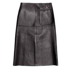 Prada Black Reversible Leather & Camel Skirt 11