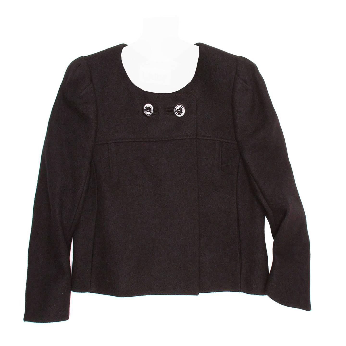 Chloe' Black Wool Cropped Blazer For Sale