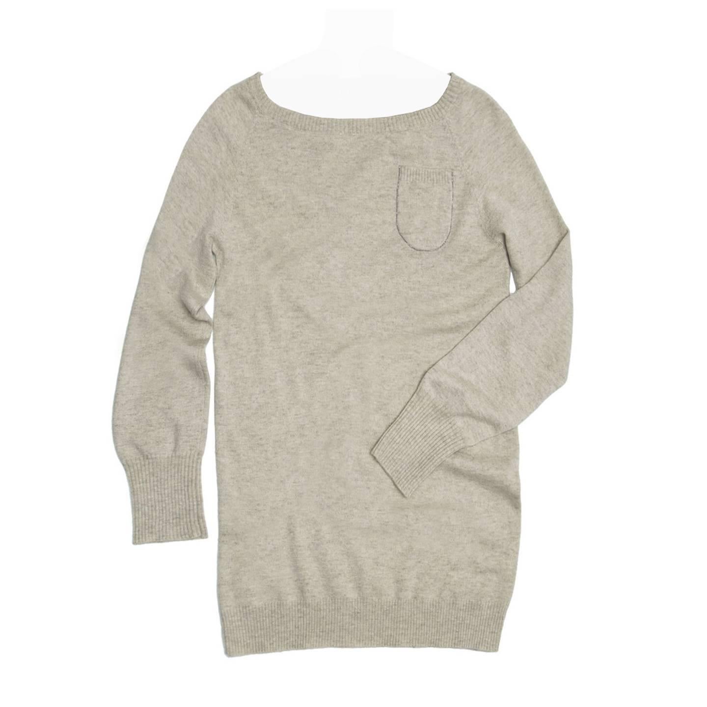 Brunello Cucinelli  Grey Cashmere Long Sweater For Sale