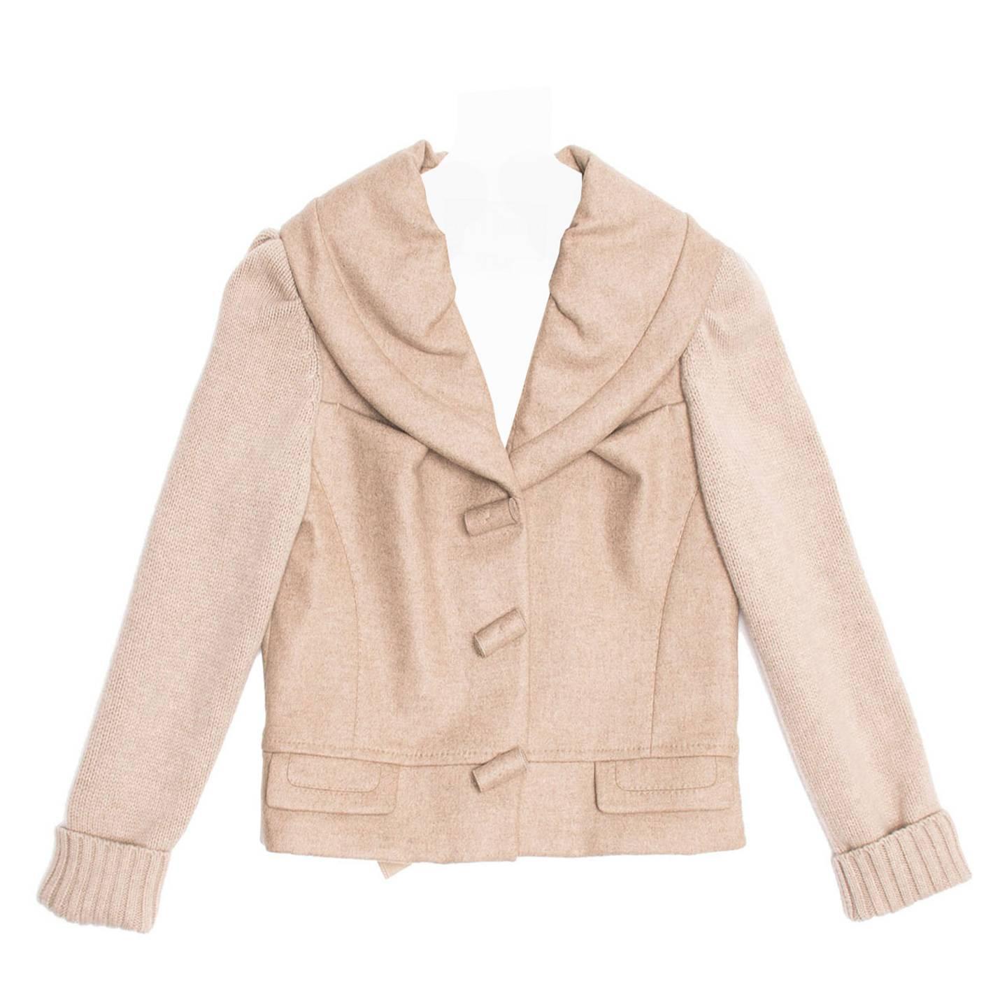 Louis Vuitton Ecru Cashmere Cropped jacket For Sale