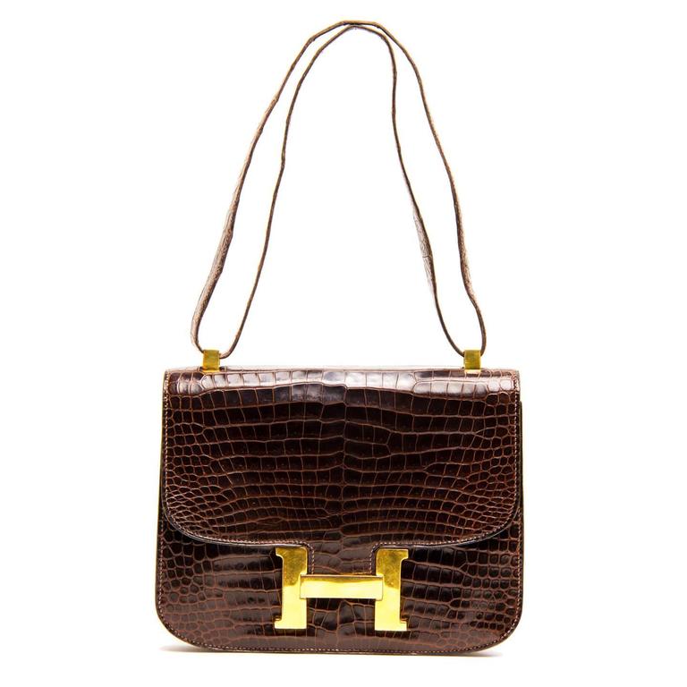 Hermès Brown Crocodile Constance 23cm Bag For Sale at 1stDibs brown