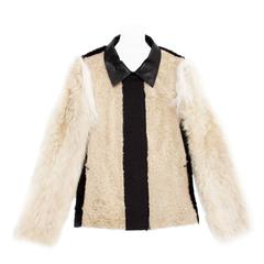 Lanvin Black & Beige Fur Jacket 5