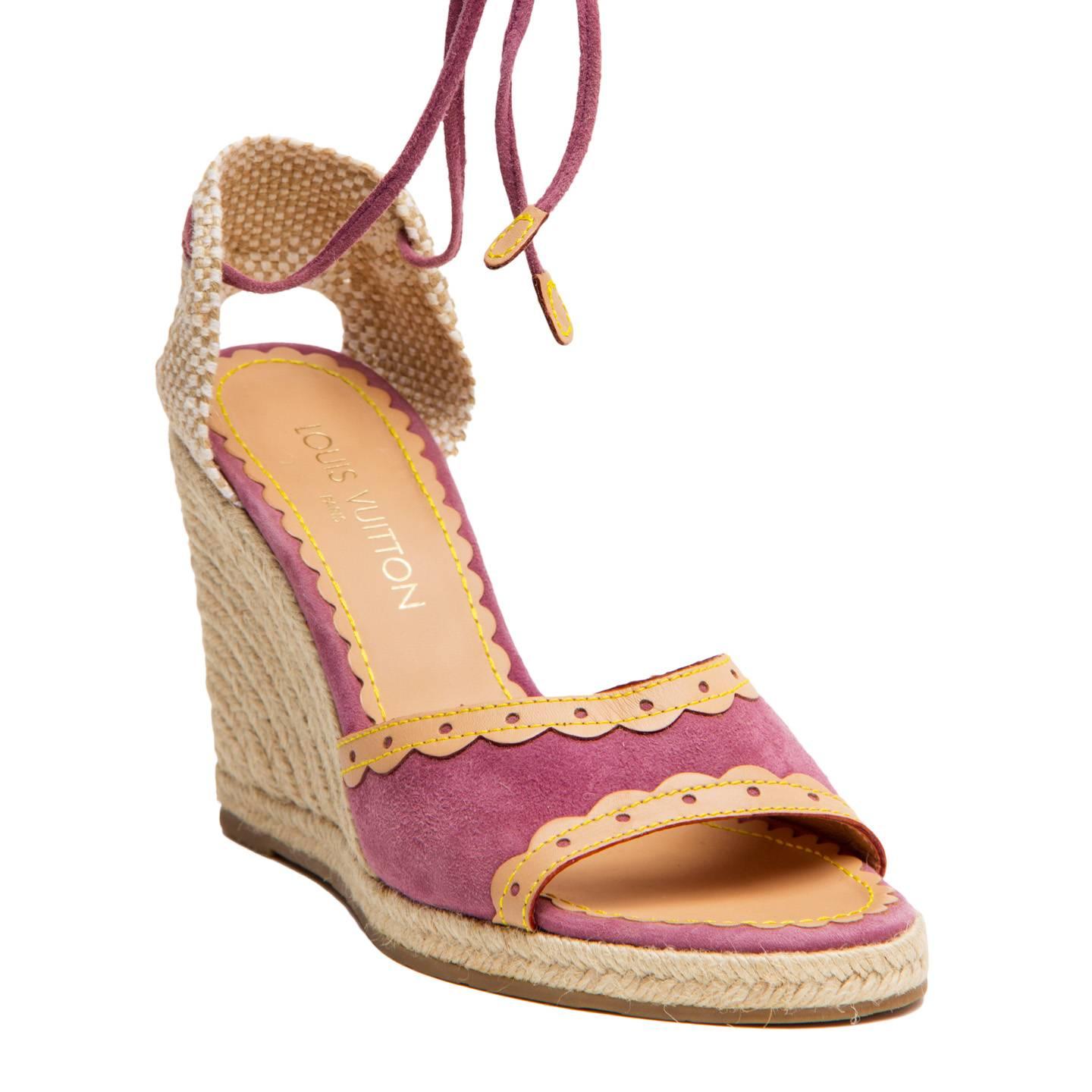 purple suede wedges