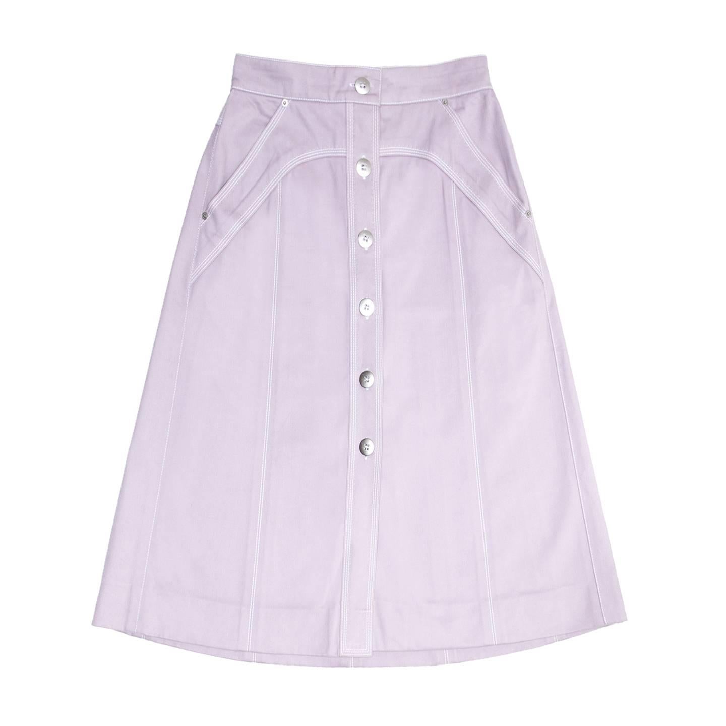 Louis Vuitton Lavender Cotton Skirt For Sale