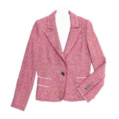 Marc Jacobs Pink Tweed Fitted Blazer