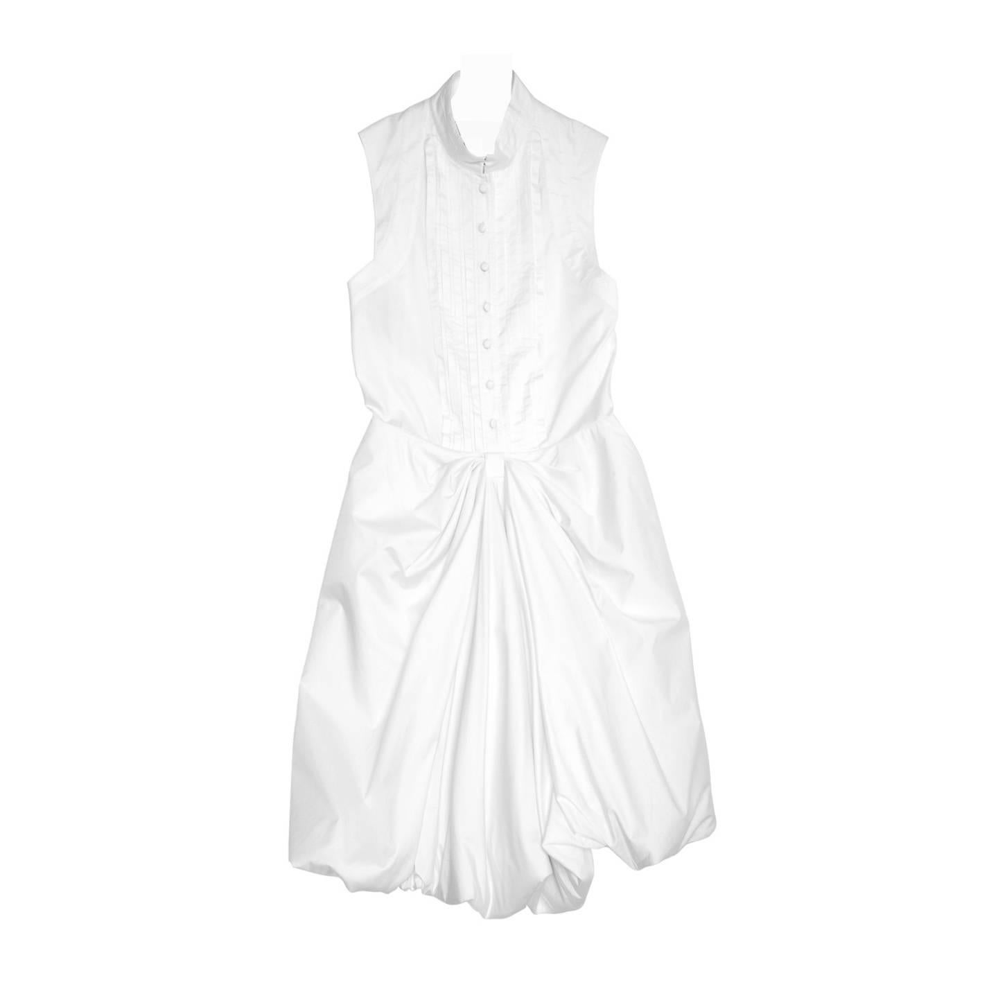Proenza Schouler White Cotton Sleeveless Shirt Dress For Sale