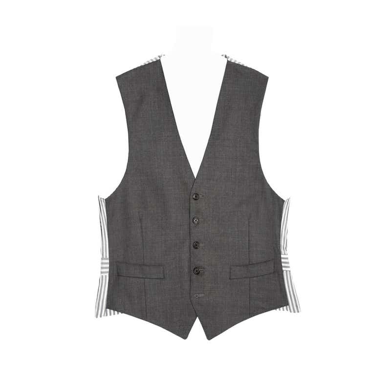 Thom Browne Heather Grey Wool Vest For Sale at 1stDibs | thom browne ...