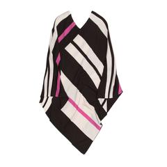 Tomas Maier Brown Beige & Fushia Cashmere Poncho 11