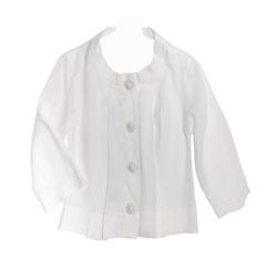 Chloe' White Linen Pleated Shirt