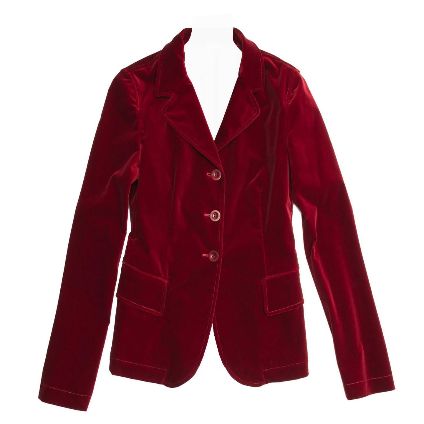 Miu Miu Red Velvet Blazer For Sale at 1stDibs red velvet blazer
