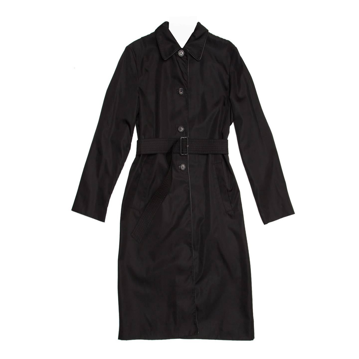 Prada Black Nylon Raincoat For Sale