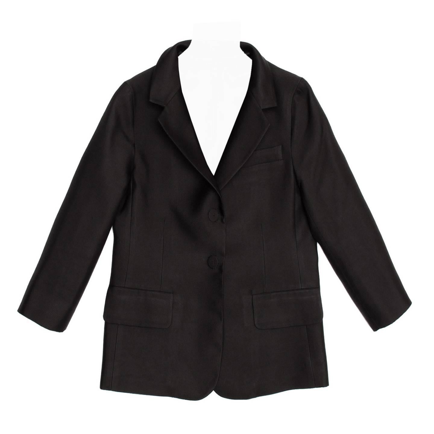 Marc Jacobs Black Silk Shrunken Style Jacket For Sale