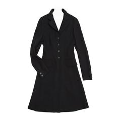Prada Black Wool Riding Style Coat